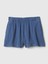 Kadın Mavi Crinkle Gauze Denim Easy Şort 3