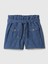 Kız Çocuk Koyu Mavi High Rise Paperbag Denim Şort 3