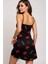 Dudak Desenli Siyah Askılı Gecelik 4