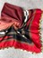 Karadeniz Yazması Kırmızı Siyah Çizgili Sarı Pullu Başörtüsü – 100x100 cm 2
