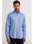 Regular Fit Paşa Yaka Düğmeli İndigo Pamuk Erkek Gömlek GMOK3PS22400001_D66 1