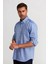 Regular Fit Paşa Yaka Düğmeli İndigo Pamuk Erkek Gömlek GMOK3PS22400001_D66 3