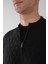Siyah Yarım Balıkçı Yaka Fermuar Detaylı Jakarlı Erkek Triko TR23K23208_D99 3