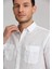 Regular Fit Uzun Kollu Paşa Yaka Kol İçi Apoletli Beyaz Spor Erkek Gömlek GM23Y231131_D01 5