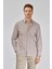 Regular Fit Spor Yaka Çizgili Açık Kahve Pamuk Erkek Gömlek GMCZG3SP224005_10 1