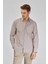 Regular Fit Spor Yaka Çizgili Açık Kahve Pamuk Erkek Gömlek GMCZG3SP224005_10 5