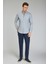 Modern Fit Paşa Yaka Gri Spor Erkek Gömlek GMFLN0222302221_D55 2