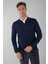 Polo Yaka Fermuar Detaylı Lacivert Erkek Yün Triko TR23KNOS23211_D39 1