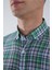 Regular Fit Paşa Yaka Yeşil Desenli Pamuk Keten Erkek Gömlek GMKTN3PS224006_D47 3