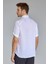 Regular Fit Birit Yaka Beyaz Keten Erkek Gömlek GMKTNA1224013_D01 2