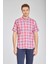 Regular Fit Paşa Yaka Kırmızı Desenli Pamuk Keten Erkek Gömlek GMKTN3PS224005_D24 1