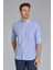 Regular Fit Paşa Yaka Lacivert Pamuk Keten Erkek Gömlek GMKTN3PS224018_D39 1