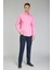 Regular Fit Yaka Düğmeli Pembe Pamuk Erkek Gömlek GMOKA1224003_D29 2