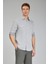 Regular Fit Spor Yaka Gri Pamuk Keten Erkek Gömlek GMKTN3SP224007_D55 1