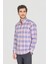 Regular Fit Paşa Yaka Cepsiz Mavi Pamuk Erkek Gömlek GMCZG250015_D35 2