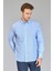 Regular Fit Uzun Kollu Mavi Pamuk Keten Erkek Gömlek GMKTN250002_D35 1