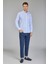 Regular Fit Uzun Kollu Mavi Pamuk Erkek Gömlek GMCZG250089_D35 4