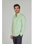 Regular Fit Paşa Yaka Cepsiz Yeşil Pamuk Erkek Gömlek GMCZG250080_E47 2