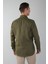 Regular Fit Paşa Yaka Cepsiz Sedef Düğmeli Haki Erkek Gömlek GMKTN250011_D49 2