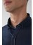 Regular Fit Paşa Yaka Cepsiz Sedef Düğmeli Lacivert Erkek Gömlek GMKTN250011_D39 3