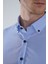 Regular Fit Uzun Kollu Paşa Yaka Cepsiz Pamuk Mavi Erkek Gömlek GMCZG250132_D35 3