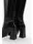 Kadın Sivri Burun Yandan Fermuarlı Topuklu Günlük Çizme Iroles Siyah 3
