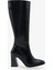 Kadın Sivri Burun Yandan Fermuarlı Topuklu Günlük Çizme Iroles Siyah 4