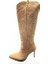 Kadın Sivri Burun Western Kovboy Topuklu Günlük Çizme Hislev Kahve 1