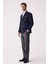 Erkek Lacivert Regular Fit Yün Puntolu Kruvaze Blazer Ceket 4