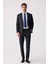 Erkek Siyah Slim Fit Çizgili %100 Yün Takım Elbise 1