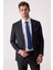 Erkek Siyah Slim Fit Çizgili %100 Yün Takım Elbise 4