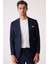 Erkek Lacivert Slim Fit Torba Cep Çizgili Jogger Pantolonlu Sivri Yaka Takım Elbise 4