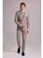 Erkek Krem Slim Fit Kruvaze %100 Yün Takım Elbise 2