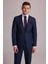 Erkek Lacivert Regular Fit Mono Yaka Yün Karışımlı Kareli Takım Elbise 1