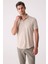 Erkek Bej Merserize Kısa Kol Gömlek 5