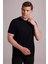 Erkek Siyah Regular Fit Bisiklet Yaka Triko Tişört 4