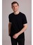 Erkek Siyah Regular Fit Bisiklet Yaka Triko Tişört 5