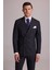 Erkek Gri Çizgili Slim Fit Sivri Yaka Kruvaze %100 Yün Takım Elbise 4