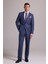 Erkek Mavi Regular Fit Mono Yaka Yünlü Takım Elbise 1