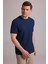 Erkek Lacivert Desenli Bisiklet Yaka T-Shirt 4