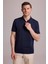 Erkek Lacivert Regular Fit Polo Yaka Fermuarlı Triko Tişört 1
