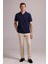 Erkek Lacivert Regular Fit Polo Yaka Fermuarlı Triko Tişört 3