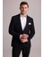 Erkek Siyah Slim Fit Çizgili Tek Düğmeli Jogger Pantolonlu Takım Elbise 2