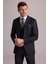 Erkek Gri Slim Fit Kırlangıç Yaka Yelekli Çizgili Yün Takım Elbise 5