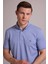 Erkek Mavi Regular Fit Merserize Polo Yaka T-Shirt 1