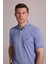 Erkek Mavi Regular Fit Merserize Polo Yaka T-Shirt 2