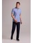 Erkek Mavi Regular Fit Merserize Polo Yaka T-Shirt 3
