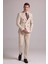 Erkek Krem Slim Fit Kruvaze Yün Takım Elbise 2