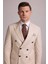 Erkek Krem Slim Fit Kruvaze Yün Takım Elbise 5