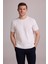 Erkek Beyaz Regular Fit Bisiklet Yaka Triko Tişört 1